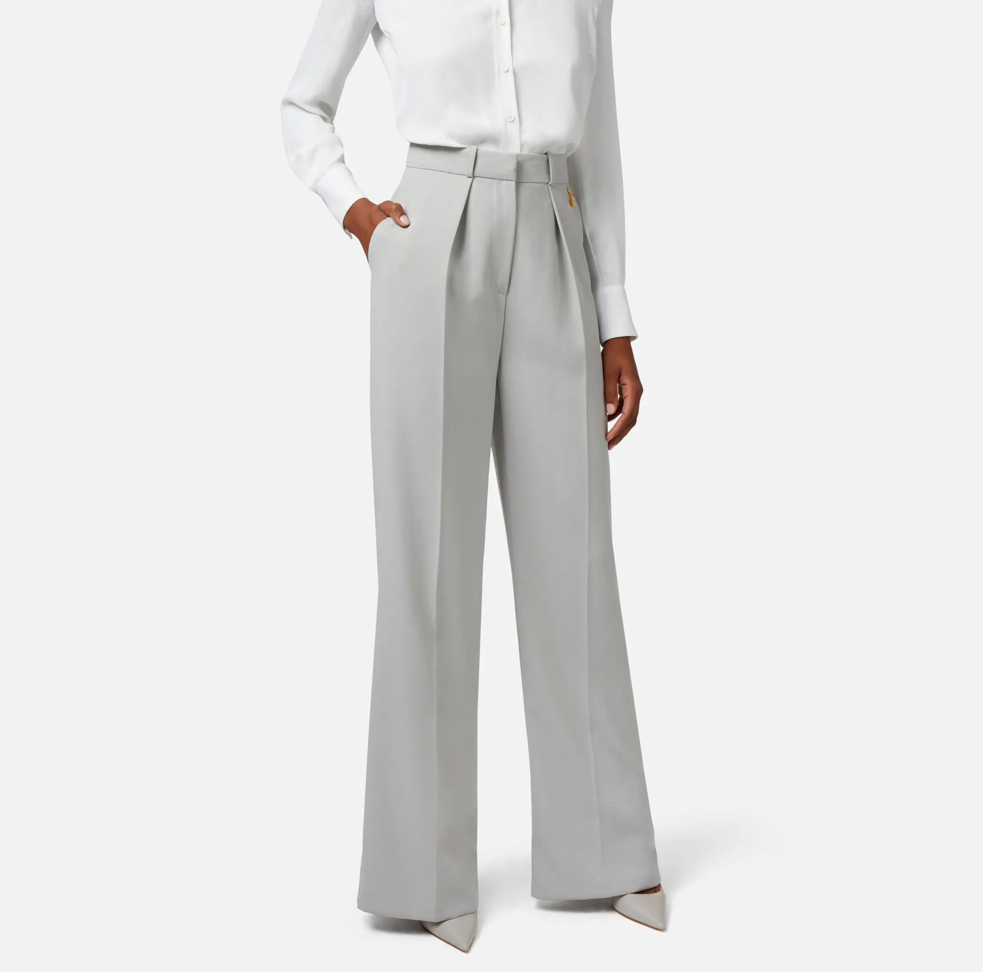 Elisabetta Franchi Pantaloni E Shorts^Pantalone Dritto In Crepe Fermo Con Pinces