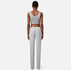 Elisabetta Franchi Pantaloni E Shorts^Pantalone Dritto In Crepe Leggero Con Spacchi