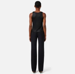Elisabetta Franchi Pantaloni E Shorts^Pantalone Dritto In Crepe Leggero Con Banda In Raso