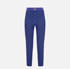 Elisabetta Franchi Pantaloni E Shorts^Pantalone Dritto In Crepe Stretch Stampa Logo
