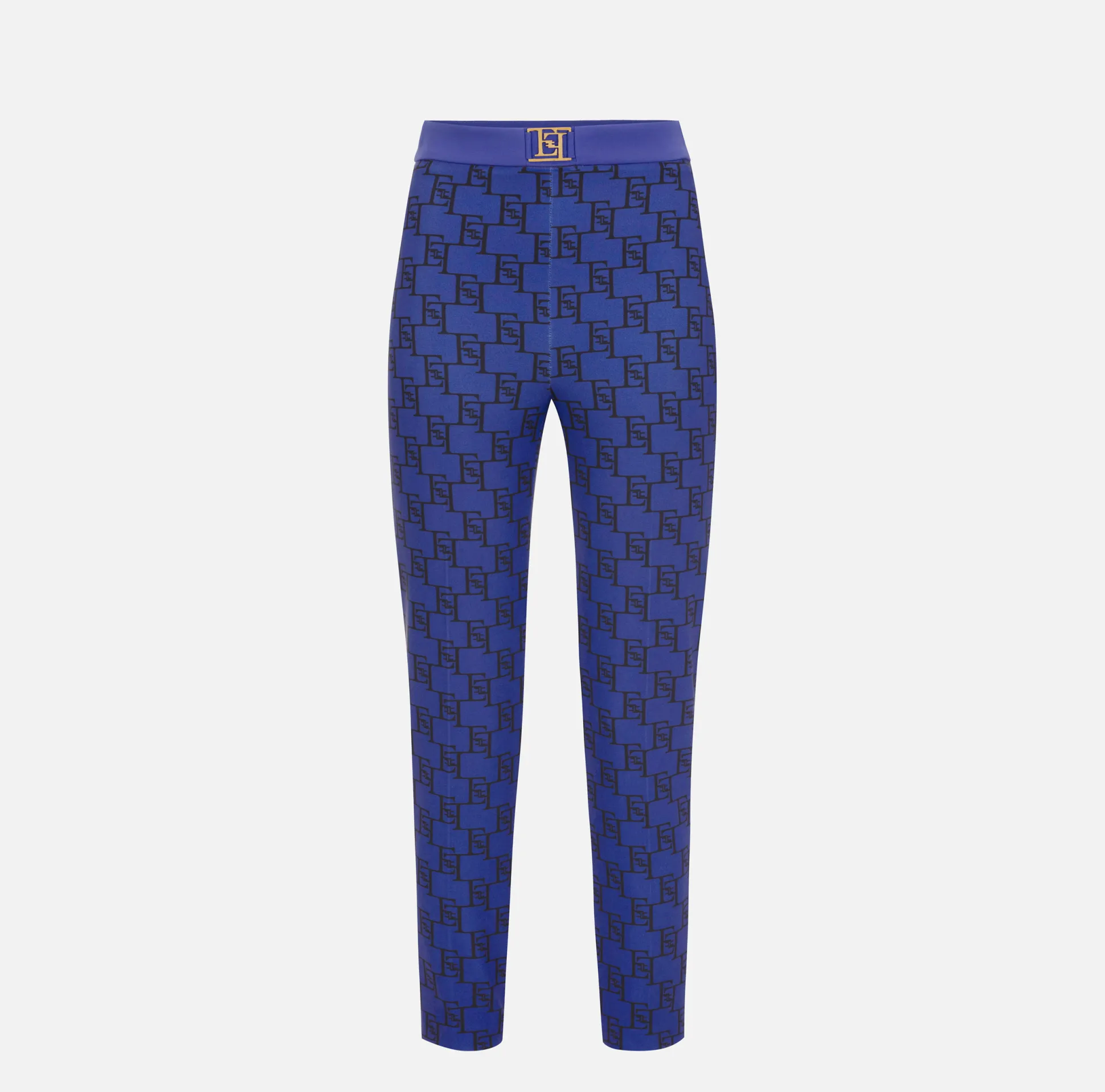 Elisabetta Franchi Pantaloni E Shorts^Pantalone Dritto In Crepe Stretch Stampa Logo