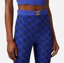 Elisabetta Franchi Pantaloni E Shorts^Pantalone Dritto In Crepe Stretch Stampa Logo