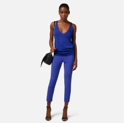 Elisabetta Franchi Pantaloni E Shorts^Pantalone Dritto In Crepe Stretch Con Patte