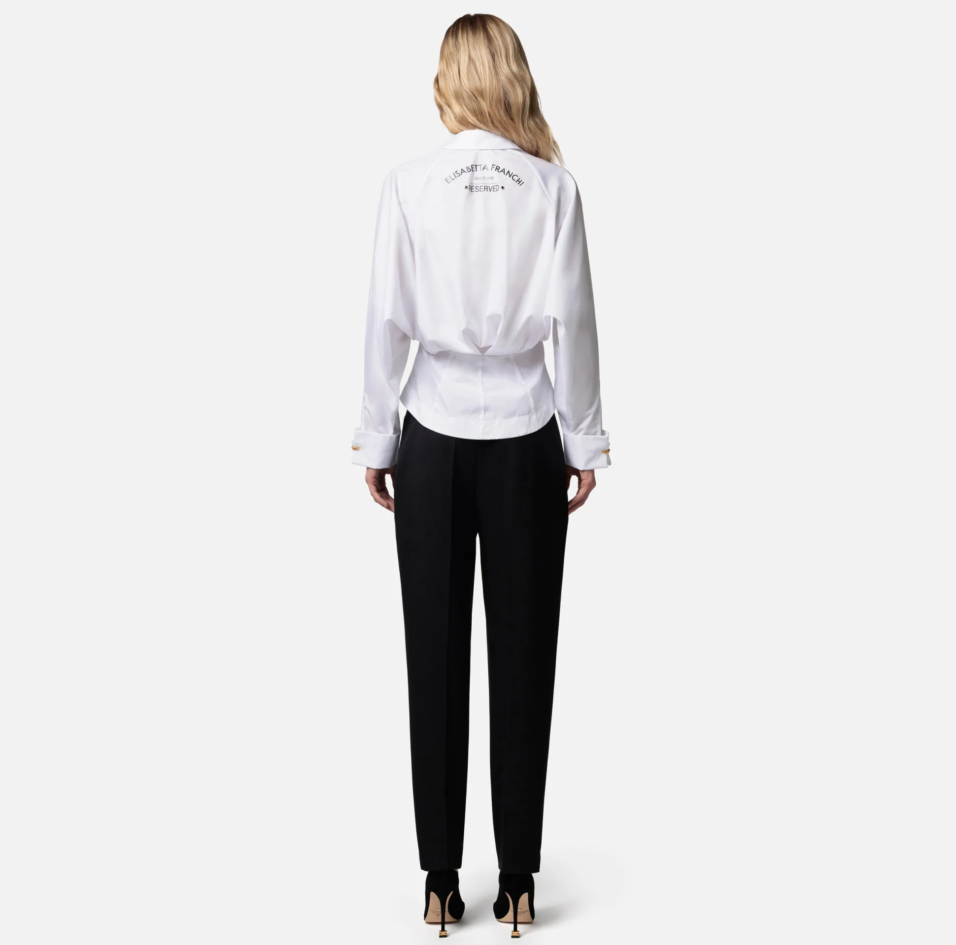 Elisabetta Franchi Pantaloni E Shorts^Pantalone Dritto In Fresco Lana Con Pinces