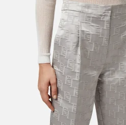 Elisabetta Franchi Pantaloni E Shorts^Pantalone Dritto In Raso Jacquard Con Pinces