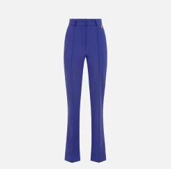 Elisabetta Franchi Pantaloni E Shorts^Pantalone Dritto In Tessuto Tecnico Bielastico Con Charms