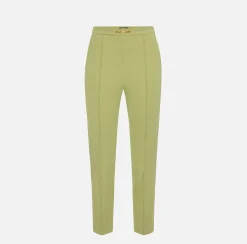 Elisabetta Franchi Pantaloni E Shorts^Pantalone Dritto In Tessuto Tecnico Bielastico Con Morsetto
