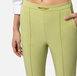 Elisabetta Franchi Pantaloni E Shorts^Pantalone Dritto In Tessuto Tecnico Bielastico Con Morsetto