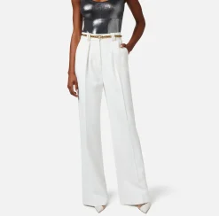 Elisabetta Franchi Pantaloni E Shorts^Pantalone Dritto In Viscosa Con Cintura