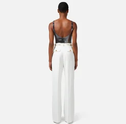 Elisabetta Franchi Pantaloni E Shorts^Pantalone Dritto In Viscosa Con Cintura