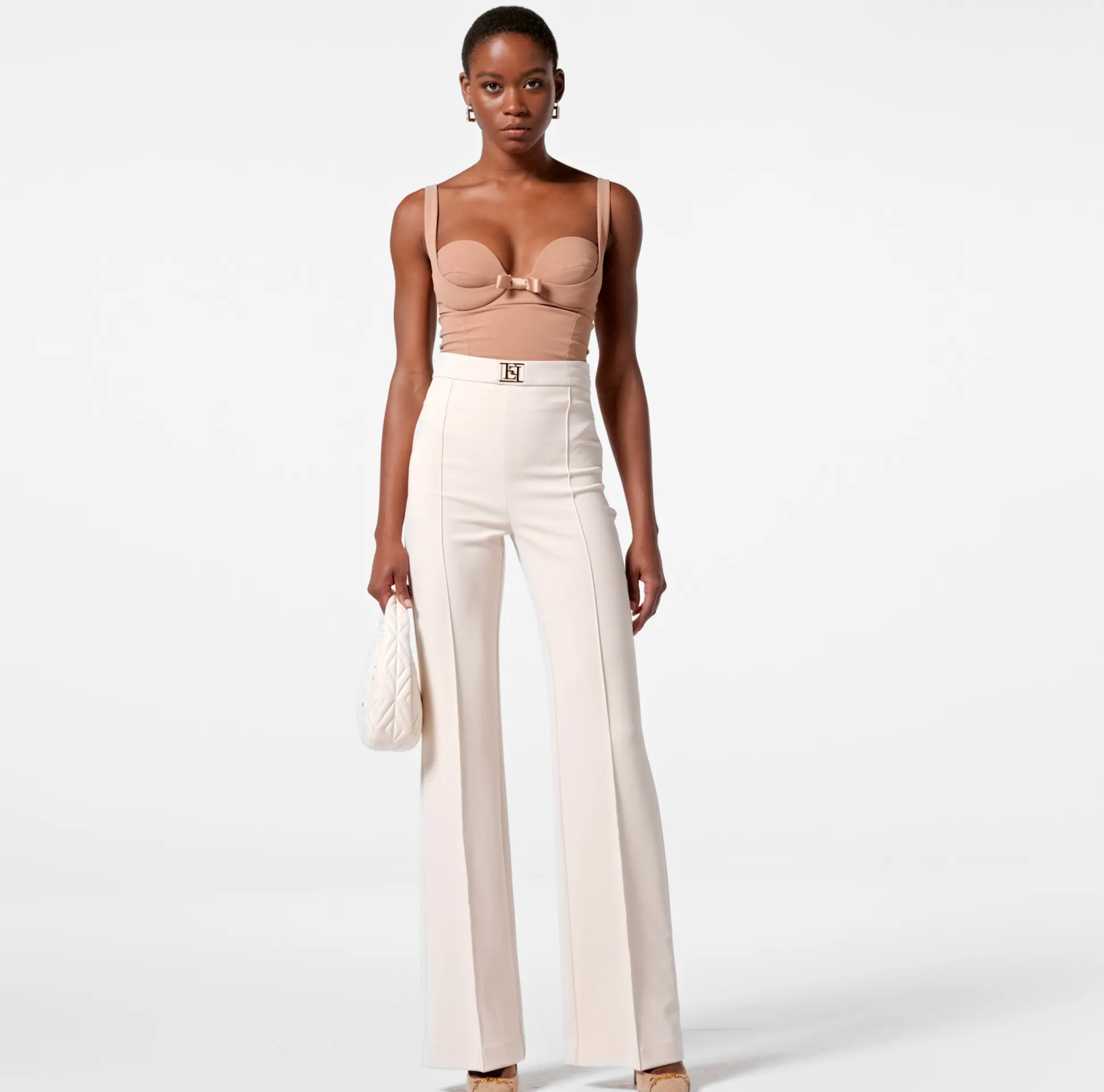Elisabetta Franchi Pantaloni E Shorts^Pantalone Palazzo In Crepe Stretch