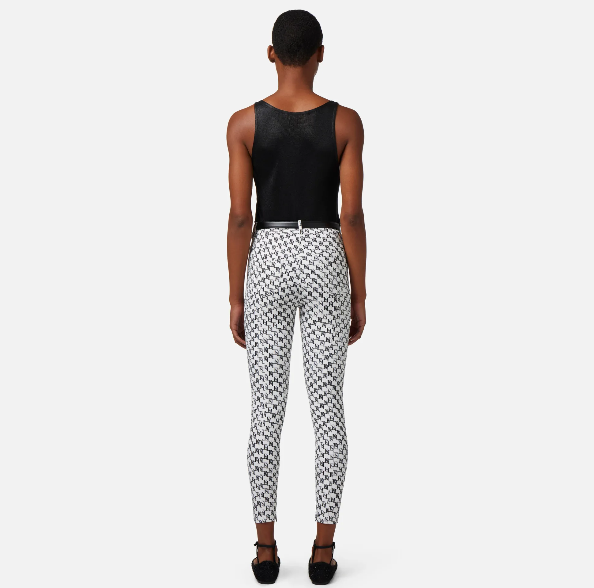 Elisabetta Franchi Pantaloni E Shorts^Pantalone 5 Tasche In Doppio Crepe Stampa Logo