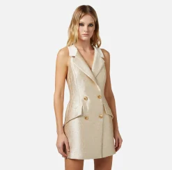 Elisabetta Franchi Abiti^Robe-Manteau Smanicato In Tweed Lurex