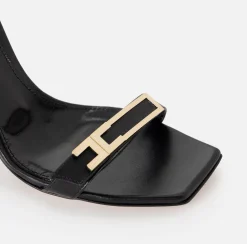 Elisabetta Franchi Sandali^Sandali In Pelle Con Placca Logo