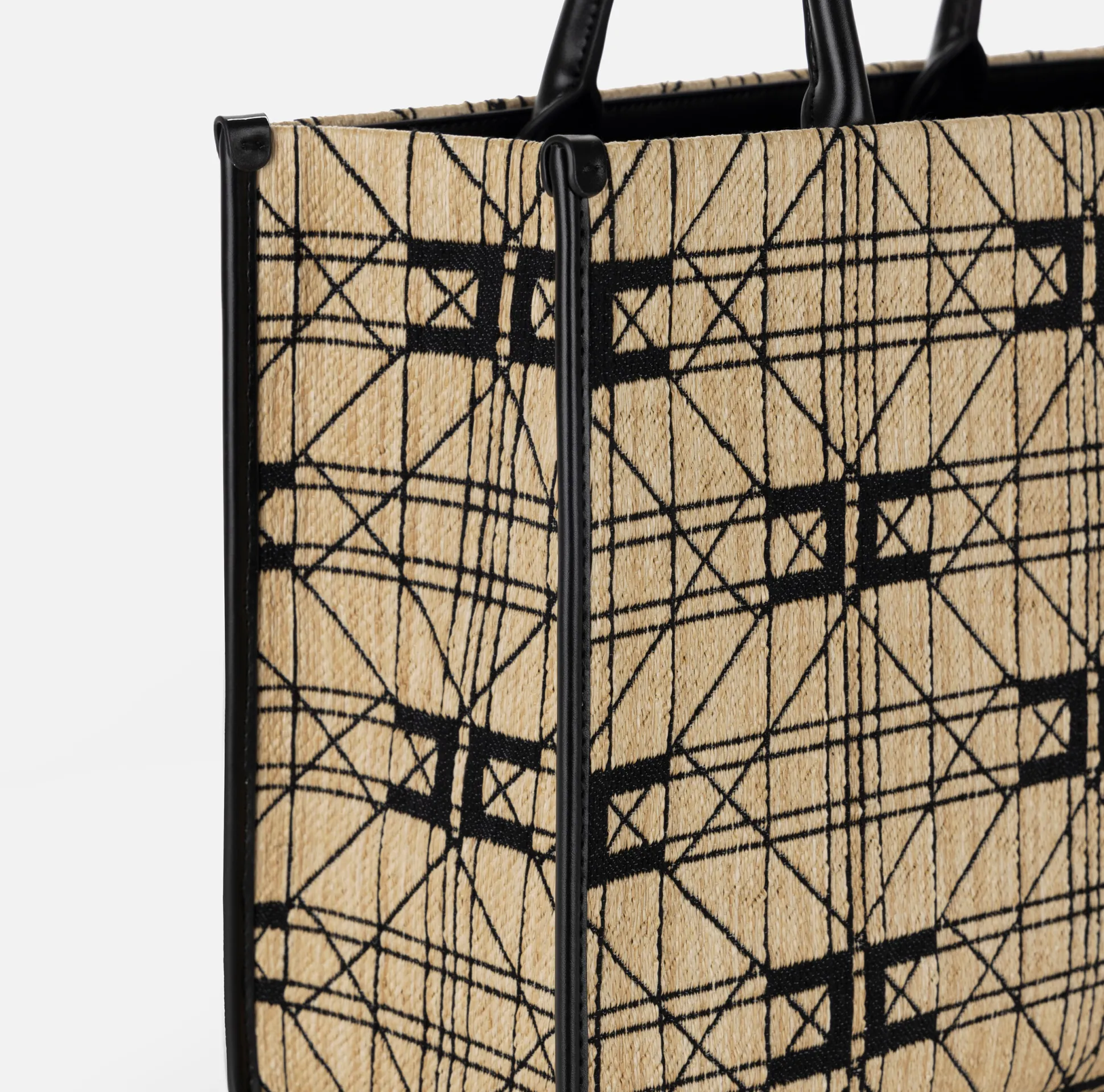 Elisabetta Franchi Borse A Mano^Shopper Grande In Rafia