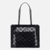 Elisabetta Franchi Borse A Spalla^Shopper Grande In Rete Flock
