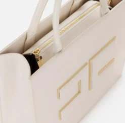 Elisabetta Franchi Borse A Mano^Shopper Media Con Placca Logo