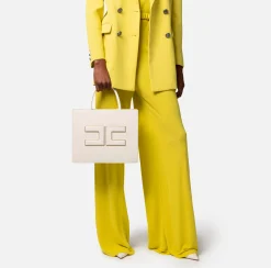 Elisabetta Franchi Borse A Mano^Shopper Media Con Placca Logo