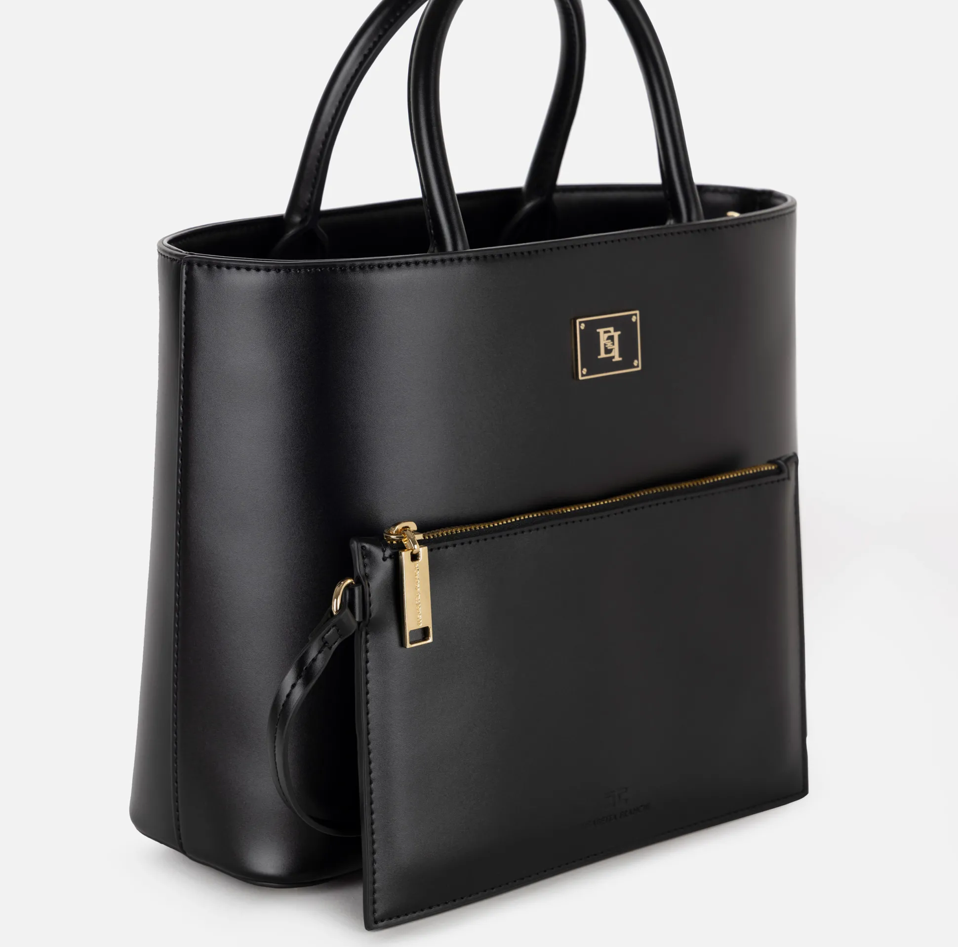 Elisabetta Franchi Borse A Mano^Shopper Media Con Placca Smaltata