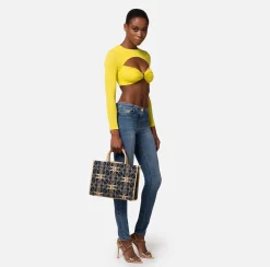Elisabetta Franchi Borse A Mano^Shopper Media In Rafia