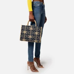 Elisabetta Franchi Borse A Mano^Shopper Media In Rafia