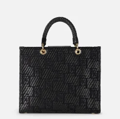Elisabetta Franchi Borse A Mano^Shopper Media In Rafia Jacquard Con Charms