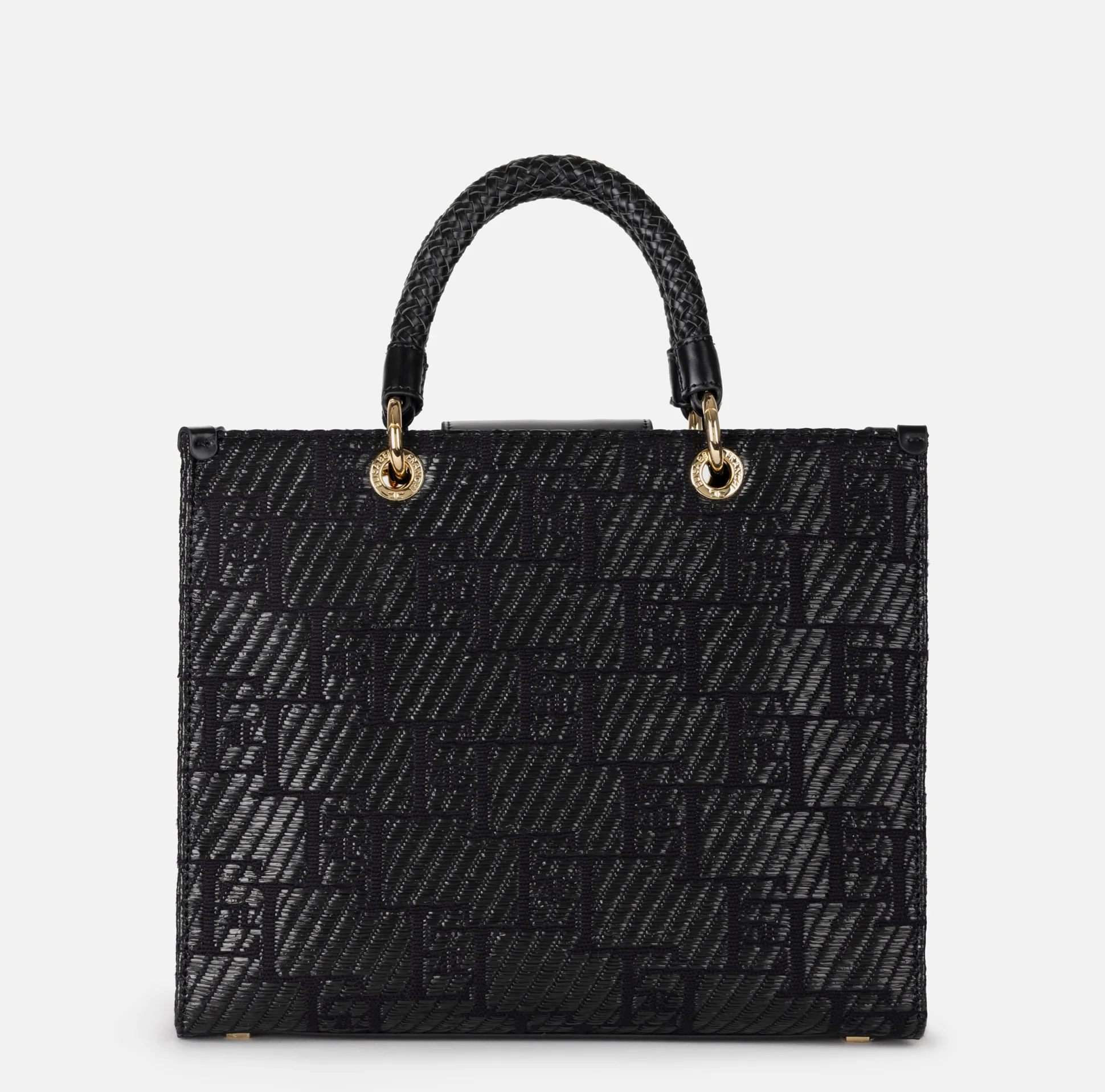 Elisabetta Franchi Borse A Mano^Shopper Media In Rafia Jacquard Con Charms