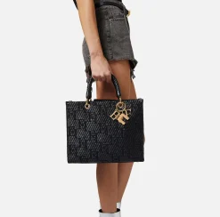 Elisabetta Franchi Borse A Mano^Shopper Media In Rafia Jacquard Con Charms