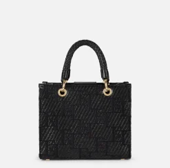 Elisabetta Franchi Borse A Mano^Shopper Piccola In Rafia Jacquard Con Charms