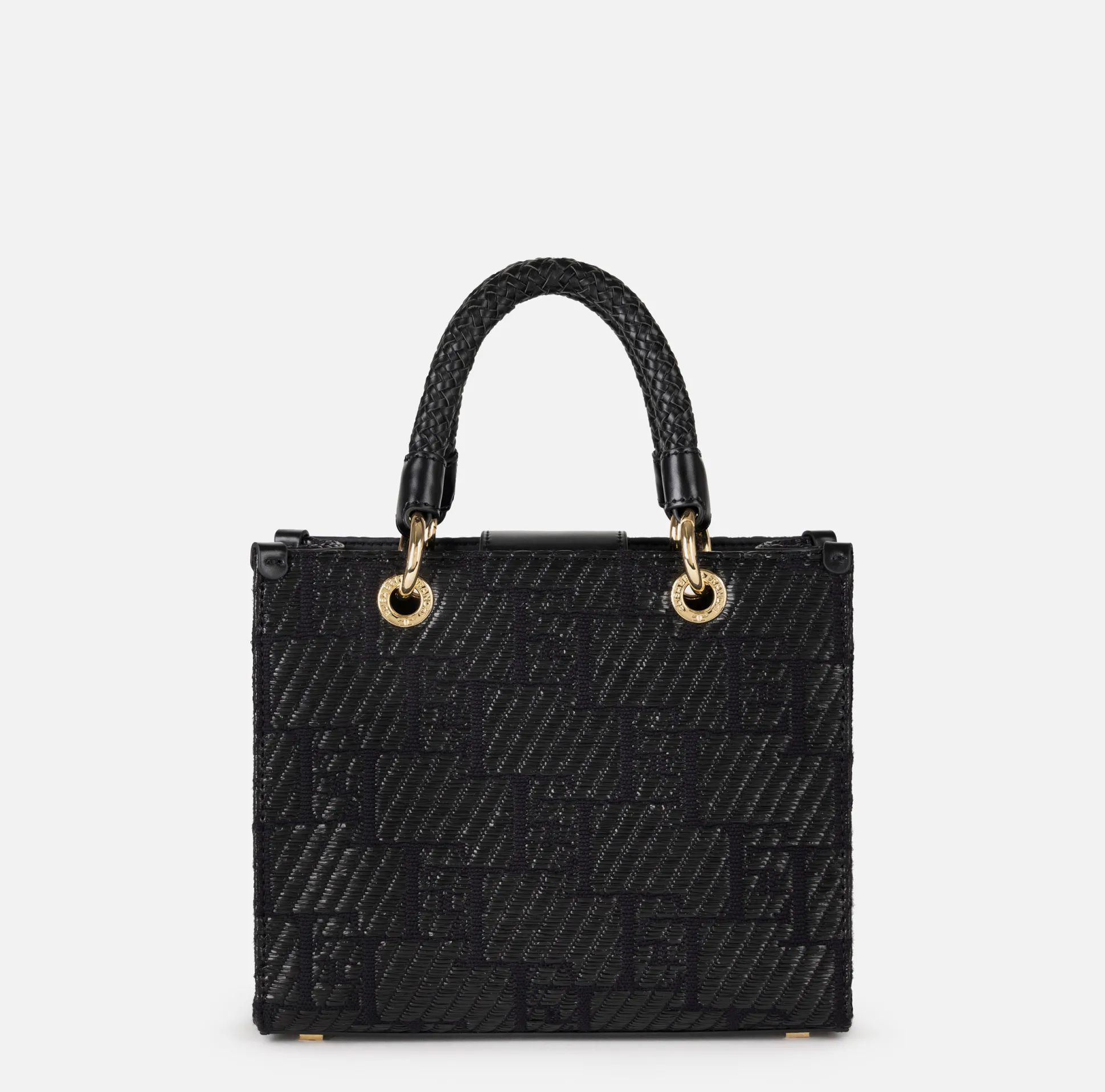 Elisabetta Franchi Borse A Mano^Shopper Piccola In Rafia Jacquard Con Charms