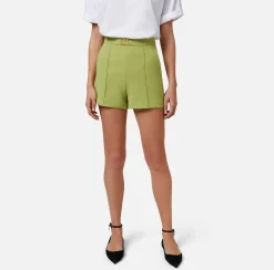 Elisabetta Franchi Pantaloni E Shorts^Short In Crepe Con Placca Logo
