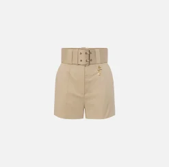 Elisabetta Franchi Pantaloni E Shorts^Shorts In Cotone Stretch Con Cintura