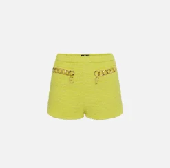 Elisabetta Franchi Pantaloni E Shorts^Shorts In Tweed Con Maxi Catena