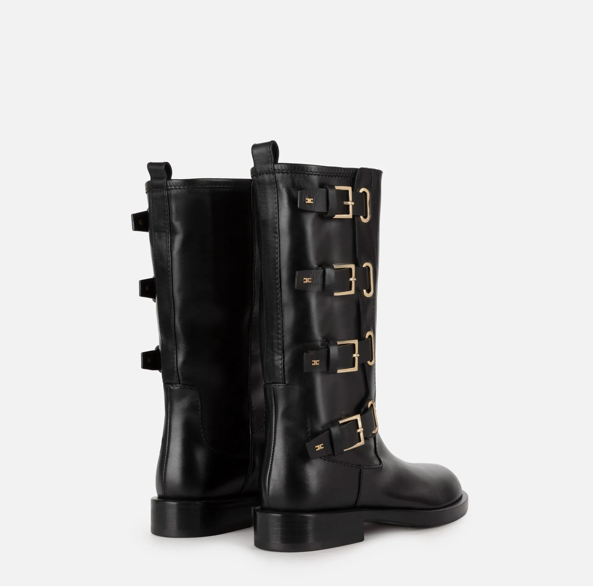 Elisabetta Franchi Stivali^Stivale Biker In Pelle Con Fibbie