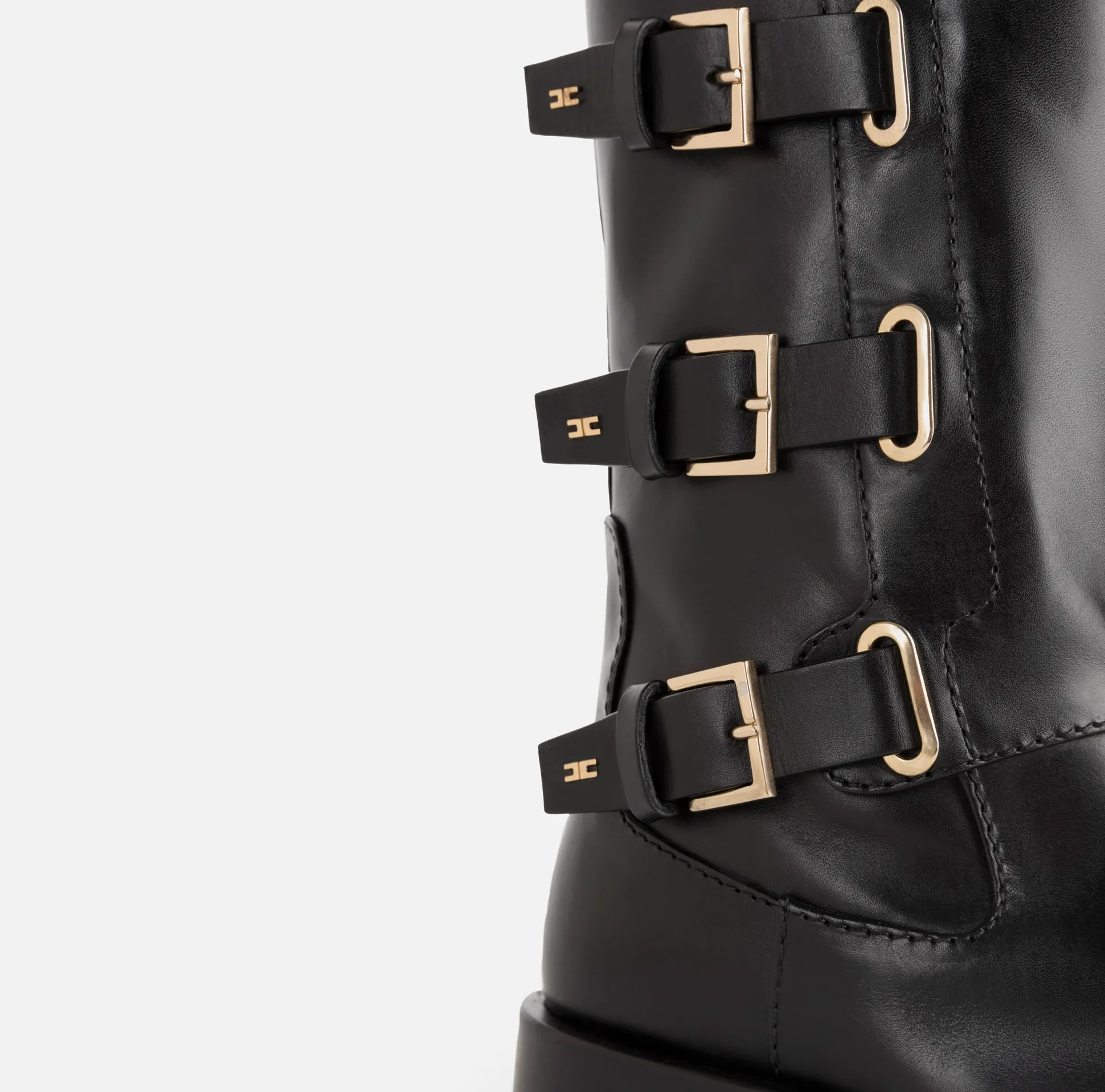Elisabetta Franchi Stivali^Stivale Biker In Pelle Con Fibbie