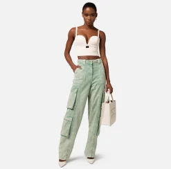 Elisabetta Franchi Top, T-Shirt & Body^Top Bustier In Crepe Stretch Con Placca Logo Smaltata