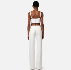Elisabetta Franchi Top, T-Shirt & Body^Top Bustier In Doppio Crepe Stretch Con Collana