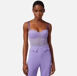 Elisabetta Franchi Top, T-Shirt & Body^Top Bustier In Tulle Logo