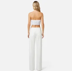 Elisabetta Franchi Top, T-Shirt & Body^Top Cropped In Organza Sfrangiata
