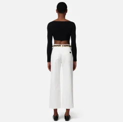 Elisabetta Franchi Top, T-Shirt & Body^Top Cropped In Viscosa Con Cut Out