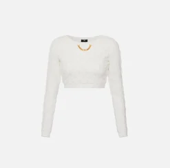 Elisabetta Franchi Top, T-Shirt & Body^Top Cropped In Viscosa Goffrata