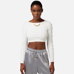 Elisabetta Franchi Top, T-Shirt & Body^Top Cropped In Viscosa Goffrata