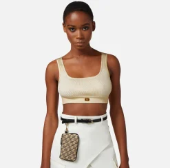 Elisabetta Franchi Top, T-Shirt & Body^Top Cropped In Viscosa Laminata