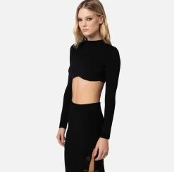 Elisabetta Franchi Top, T-Shirt & Body^Top Cropped In Viscosa Lucida