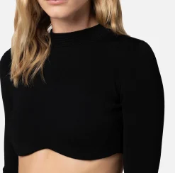 Elisabetta Franchi Top, T-Shirt & Body^Top Cropped In Viscosa Lucida