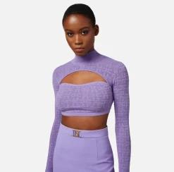 Elisabetta Franchi Top, T-Shirt & Body^Top Cropped In Viscosa Punto Traforato