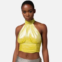 Elisabetta Franchi Top, T-Shirt & Body^Top In Jersey Metallico Drappeggiato