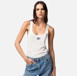 Elisabetta Franchi Top, T-Shirt & Body^Top In Rayon Con Logo