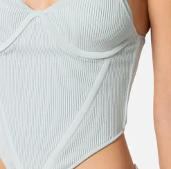 Elisabetta Franchi Top, T-Shirt & Body^Top In Viscosa A Costine Con Coppe