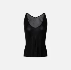 Elisabetta Franchi Top, T-Shirt & Body^Top In Viscosa Laminata Con Charms